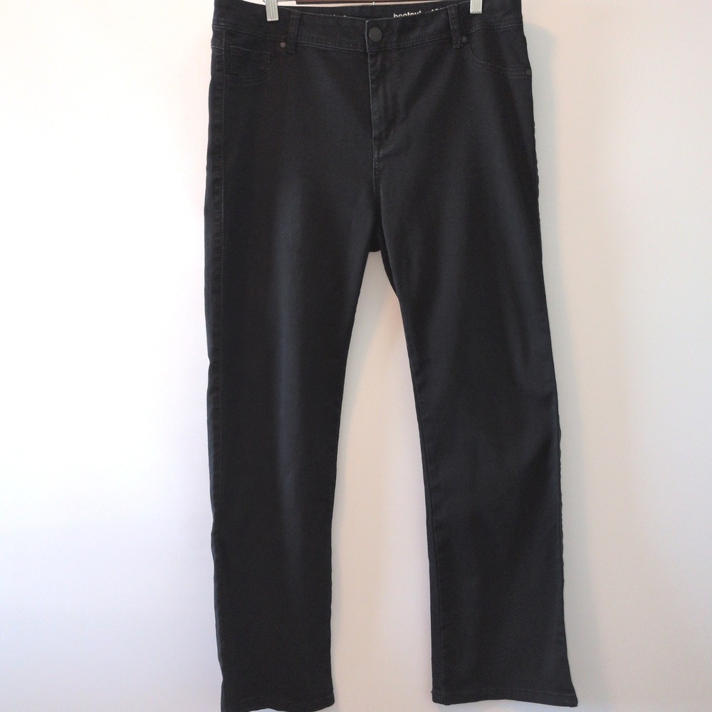 Avenue Denim Bootcut Jeans Women 16 Average Black Stretch Casual Classic Pants